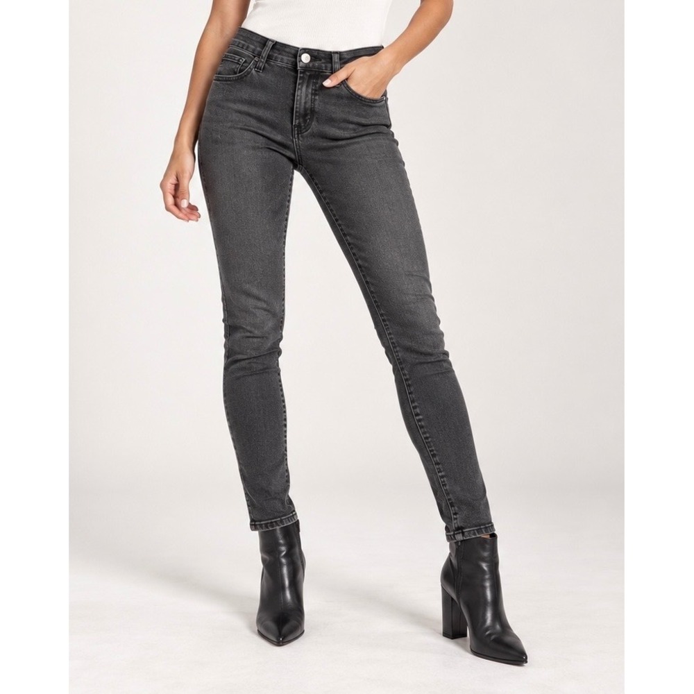 Lucky Brand Brooklyn Skinny Jeans Faded Black Mid Rise Stretch Denim 10/30